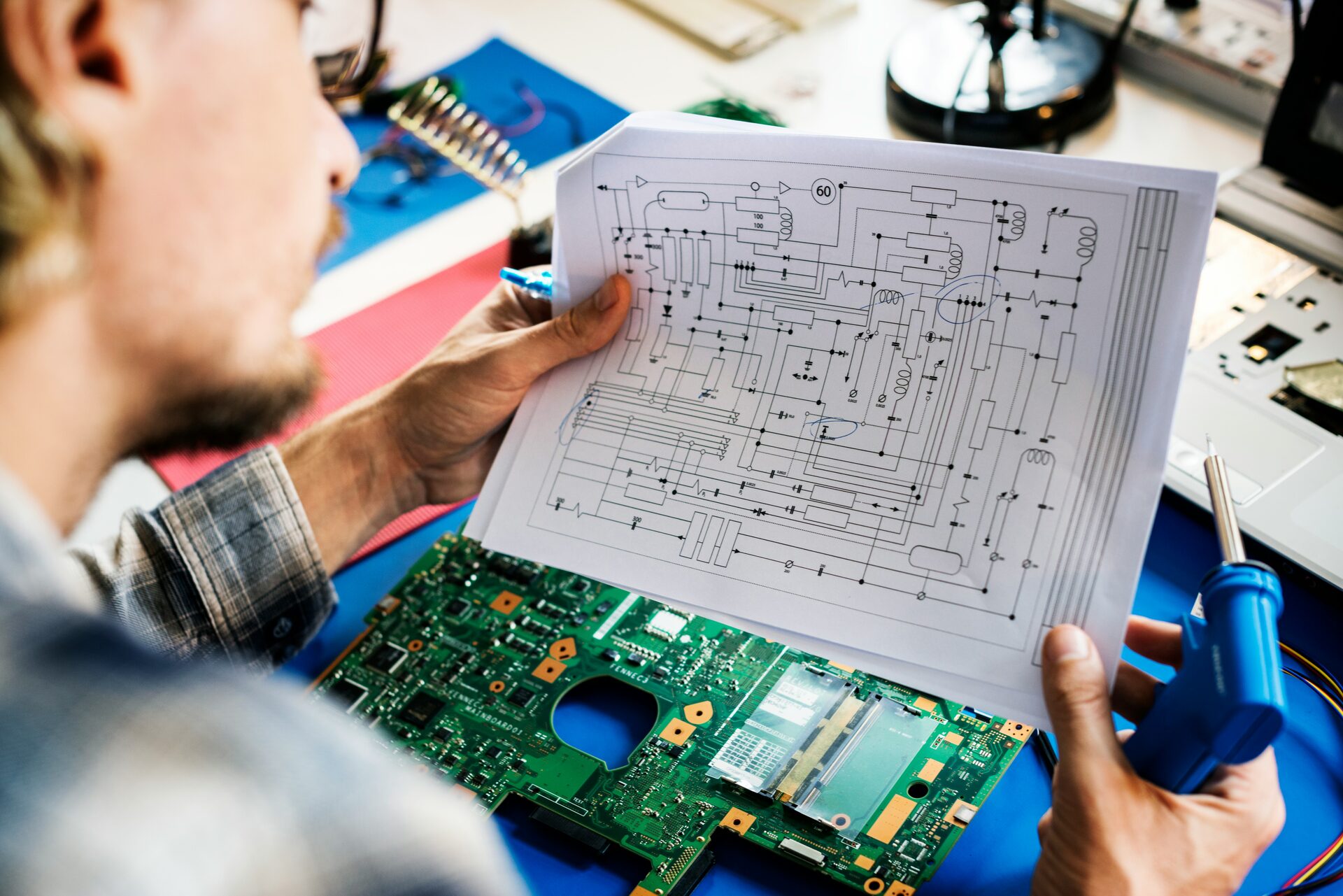 Polytronix custom engineering image, showing engineering design work facility.