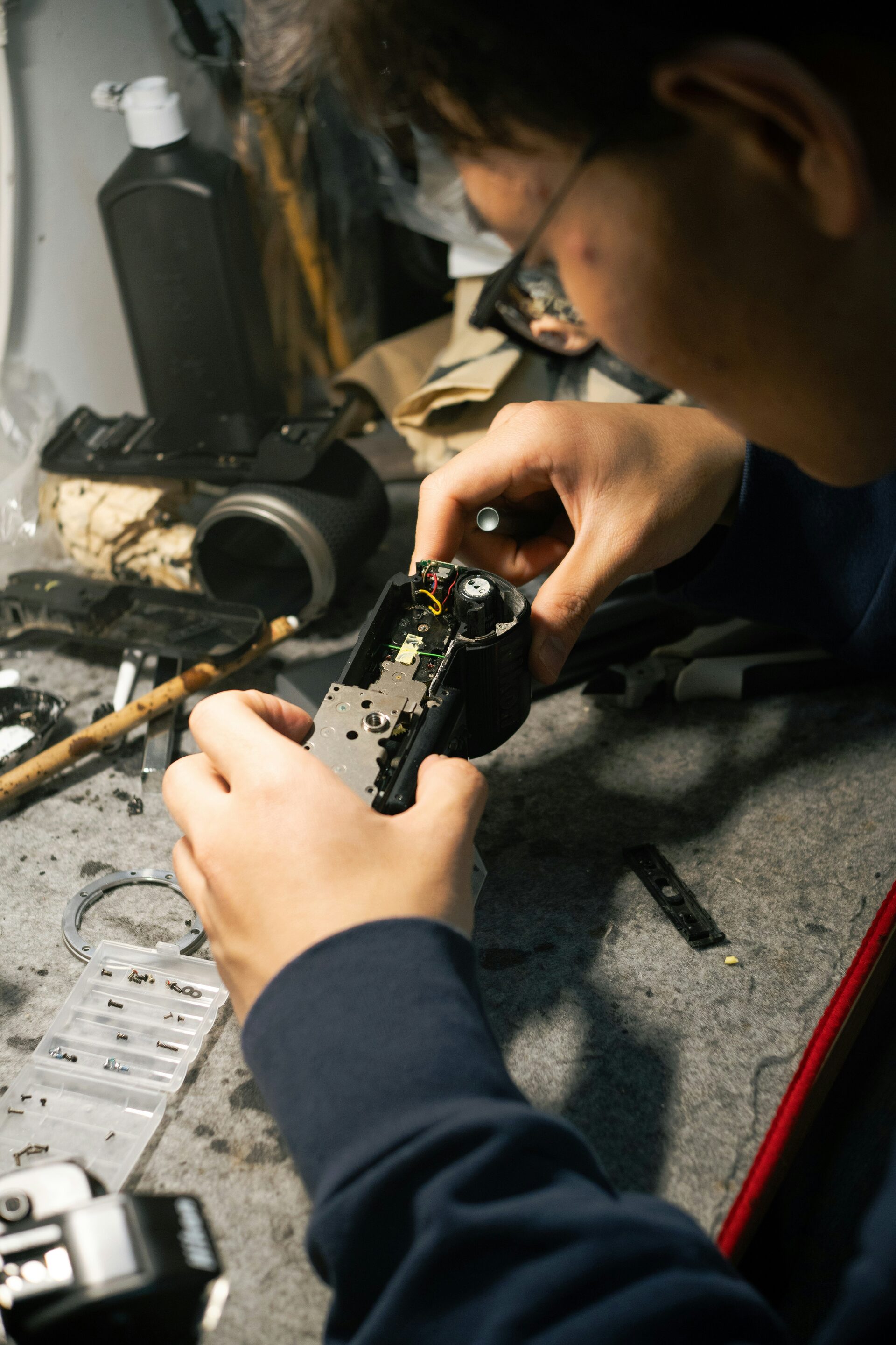 Polytronix repair station image, showing serviceable aerospace display hardware.